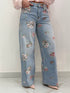 Jeans stampa floreali