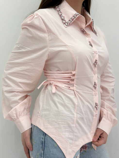 Camicia Gioiello con Stringhe Laterali