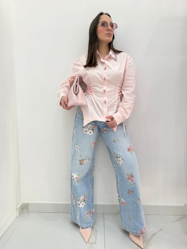 Jeans stampa floreali