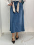 Gonna Lunga in Denim con Dettaglio Foulard