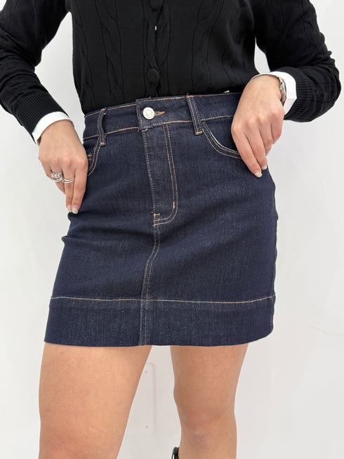 Minigonna denim scuro