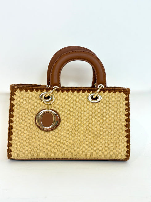 Borsa a Mano in Rafia con manico