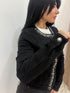 Giubbino jeans nero con perle