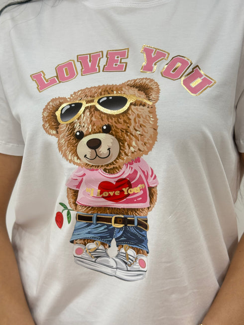 T-shirt Teddy love you