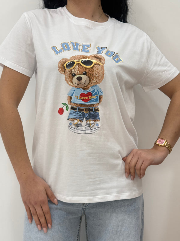 T-shirt Teddy love you