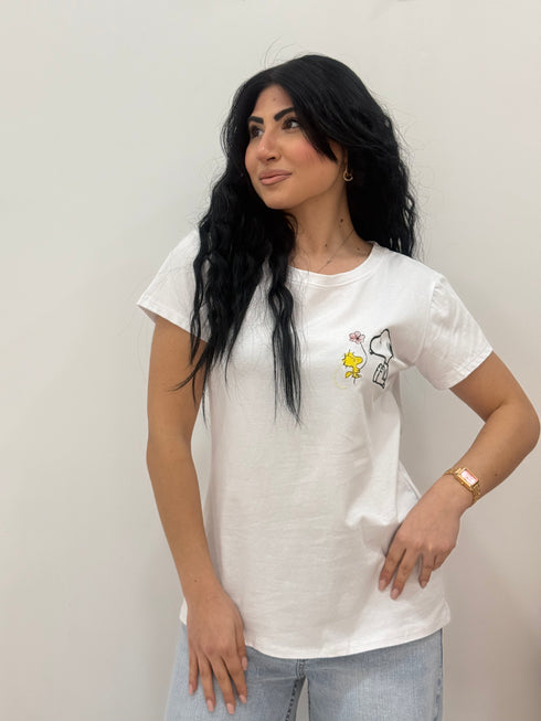 T-shirt Snoopy fiore