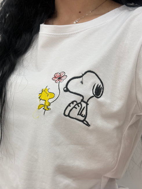 T-shirt Snoopy fiore