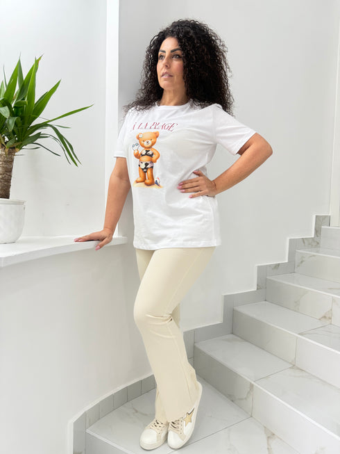 Pantalone elasticizzato a zampa Ashley