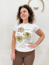 T-shirt cotone con stampa fiori