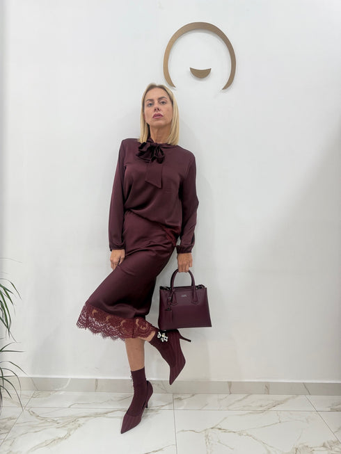 Coordinato blusa e gonna Extasy Pizzo