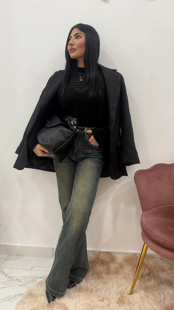 Jeans sabbiato gamba dritta