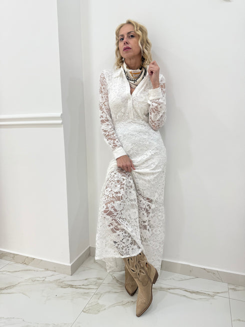 Abito lungo chemisier pizzo Two Way