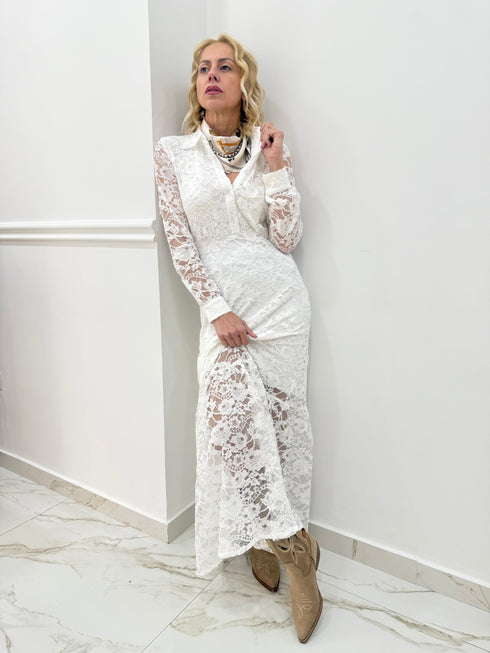 Abito lungo chemisier pizzo Two Way