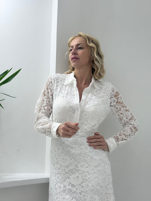 Abito lungo chemisier pizzo Two Way