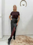 Gonna ecopelle con spacco Juliette Ferri