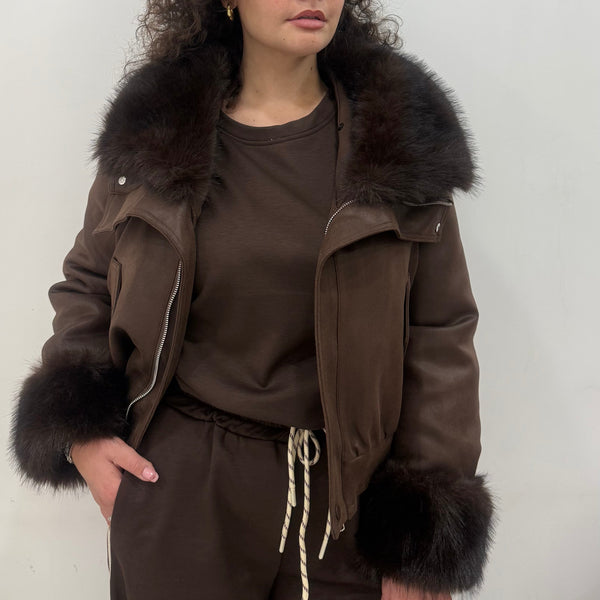 Montone Collo e polsini ecopelliccia Giulia Fontana