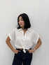 Camicia mezza manica pizzo sangallo
