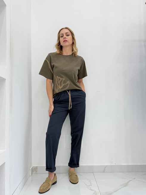 T-shirt laura biagiotti fiore lato
