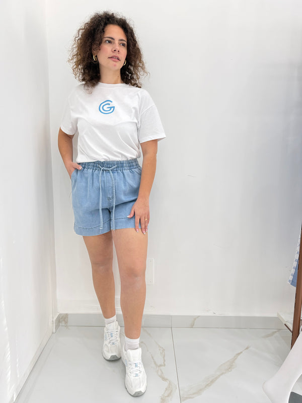 Shorts in Denim con Elastico "Gabriella Gucci"