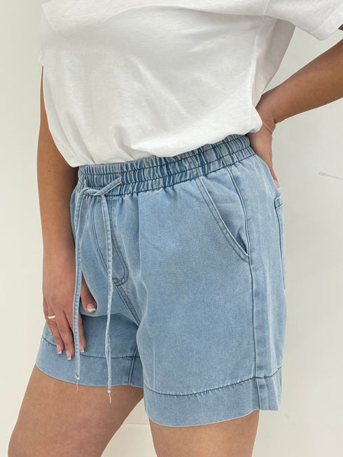 Shorts in Denim con Elastico "Gabriella Gucci"