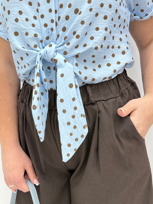 Camicia a Pois Mezzamanica con Nodo