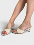 Sandalo Sabot in Pelle con Tacco Kitten