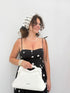 Abito Midi a Pois con Scollo a Cuore