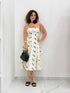 Abito Midi a Pois con Scollo a Cuore