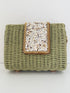 Pochette in Rafia Intrecciata con Pattina Gioiello