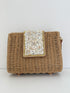 Pochette in Rafia Intrecciata con Pattina Gioiello