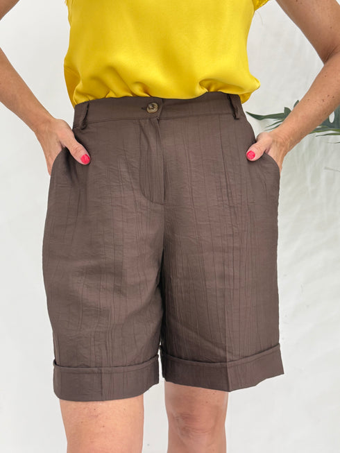 Bermuda in Cotone Leggero con Risvolto