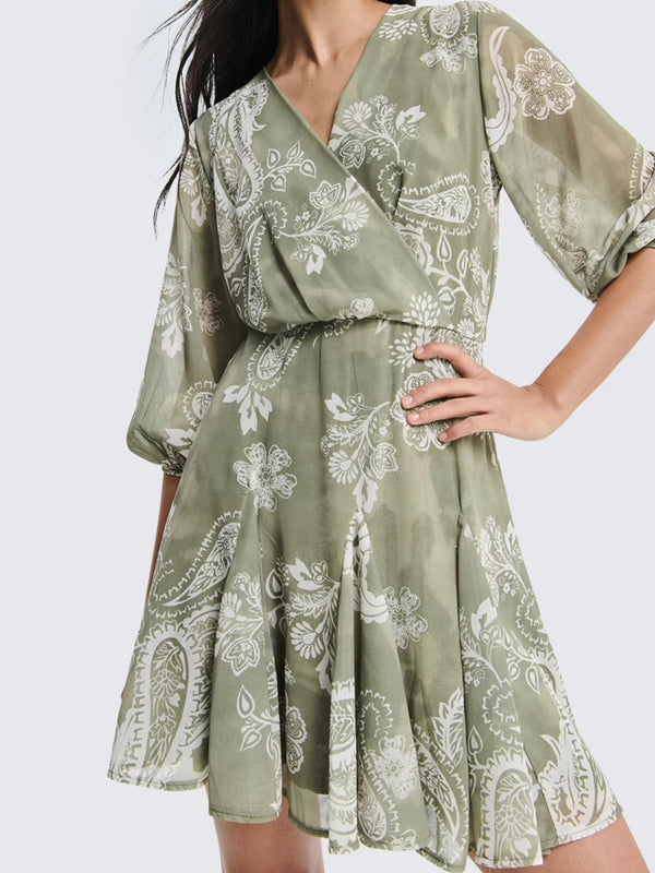 Abito corto incrocio paisley Two Way