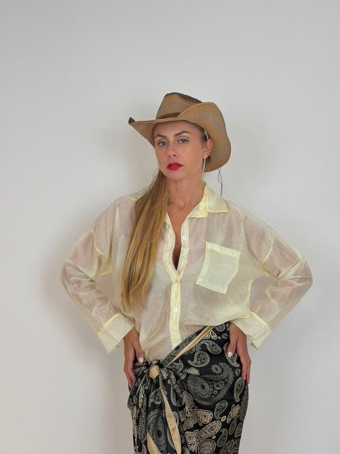 Camicia Oversize Velata Effetto Lucido