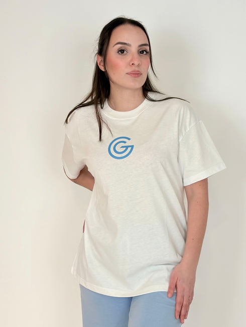 T-shirt logo azzurro Gabriella Gucci