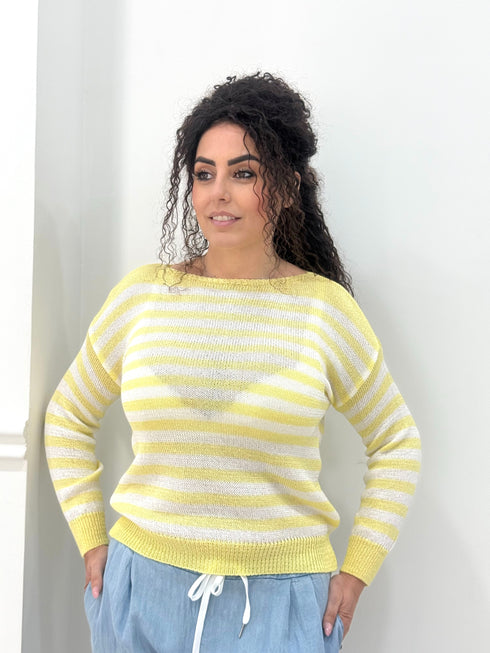 Maglioncino in filo a righe colors Blooma