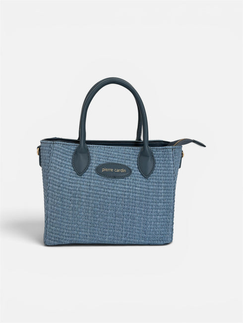 Borsa a Mano Pierre Cardin in Rafia Intrecciata