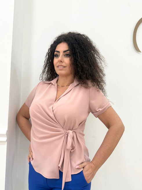 Blusa incrociata maniche corte Ashley