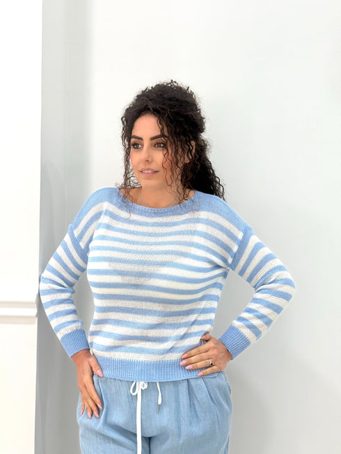 Maglioncino in filo a righe colors Blooma