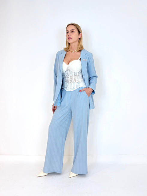 Completo gessato giacca over tenqs