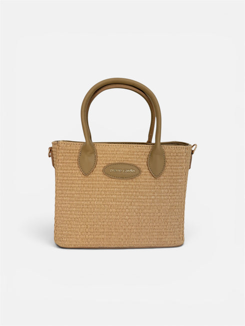 Borsa a Mano Pierre Cardin in Rafia Intrecciata