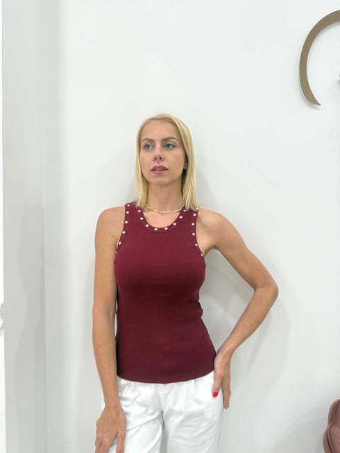 Canotta con borchie Two Way