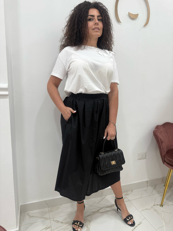 Gonna in cotone con tasche AnnaCi