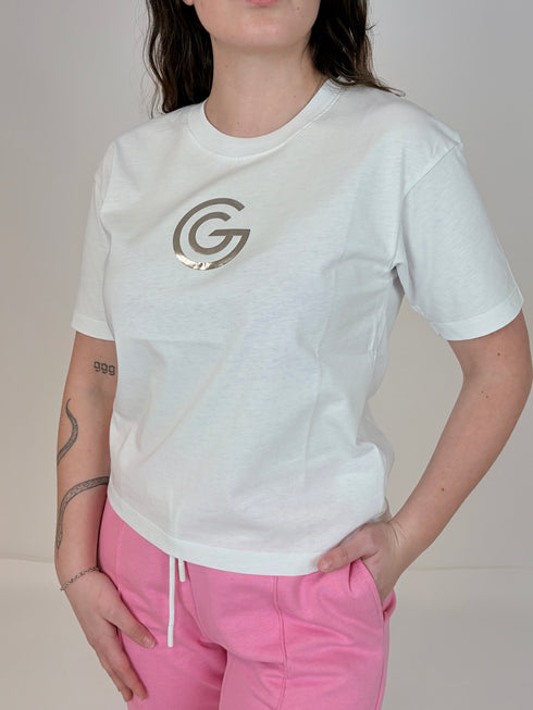 T-shirt logo argento gabriella gucci