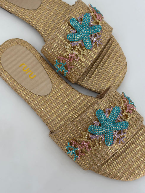 Ciabattina gioiello rafia AnnaCi