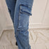 Jeans donna cargo con fascette