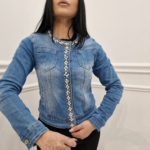 Giubbino donna jeans Swarovski AnnaCi