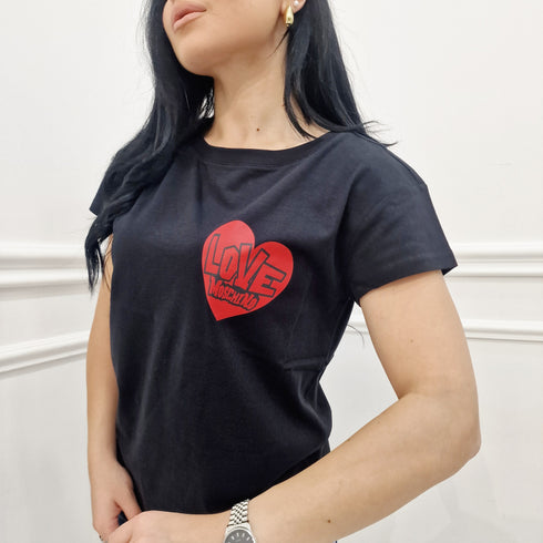 T Shirt Moschino Donna Stampa cuore Laterale AnnaC Shop annac.shop