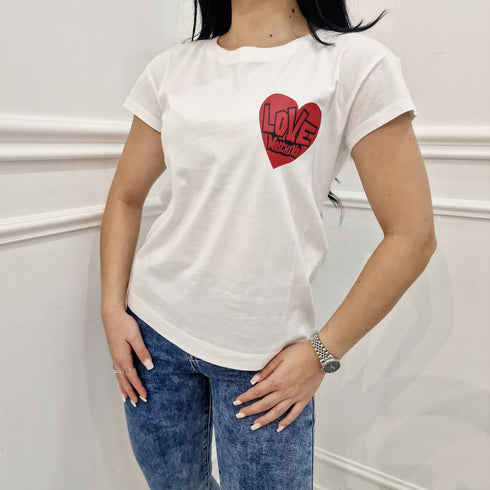 T Shirt Moschino Donna Stampa cuore Laterale AnnaC Shop annac.shop