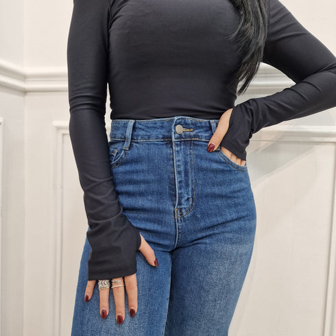 Jeans donna con piega Giulia Fontana