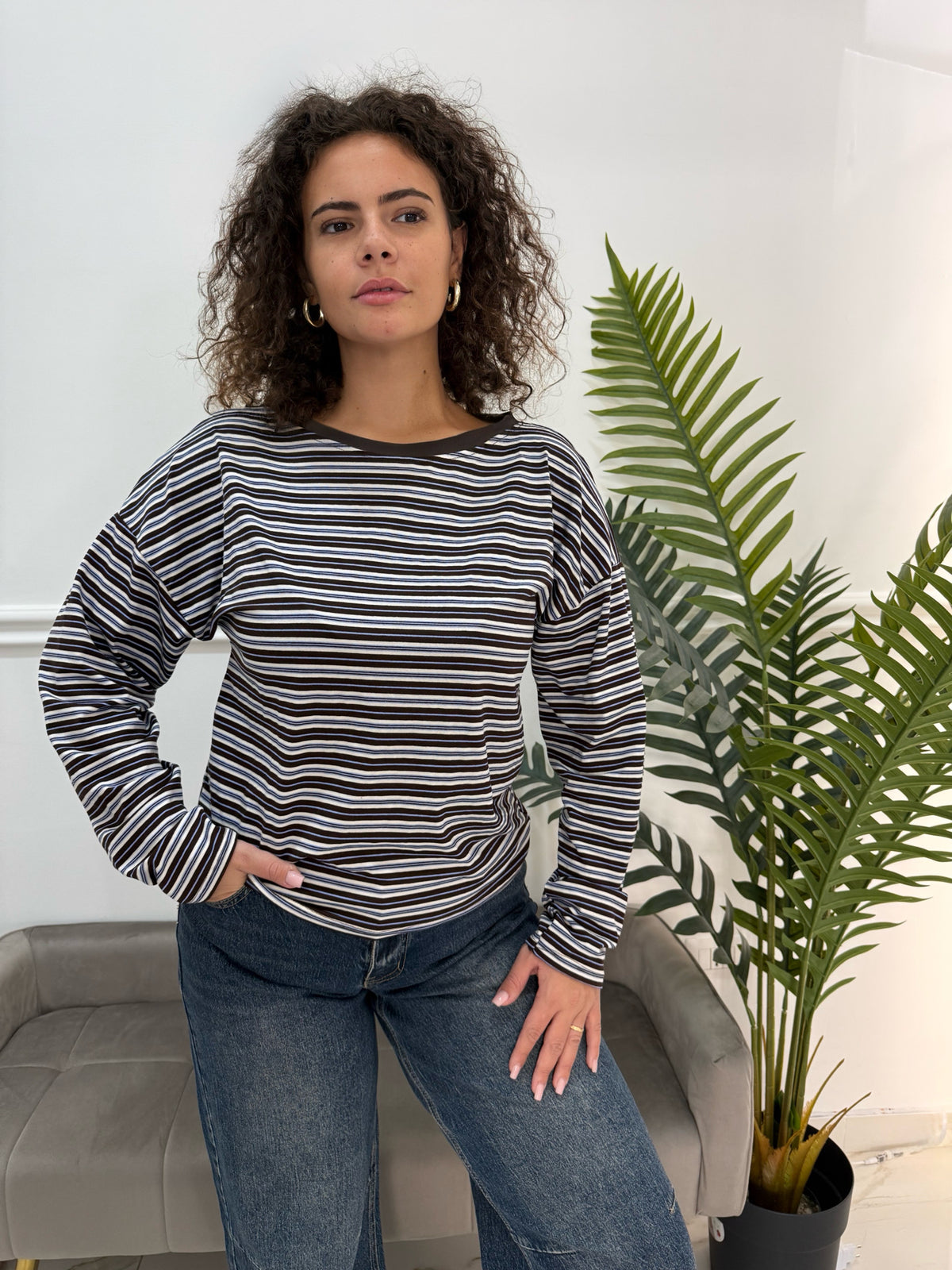 Maglia a righe Blooma over